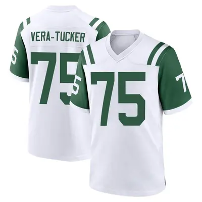 Men's Game Alijah Vera-Tucker New York Jets White Classic Alternate Jersey