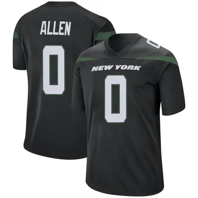 Men's Game Braelon Allen New York Jets Black Stealth Jersey