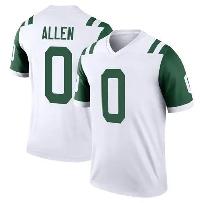 Men's Legend Braelon Allen New York Jets White Classic Alternate Jersey