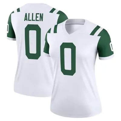 Women's Legend Braelon Allen New York Jets White Classic Alternate Jersey